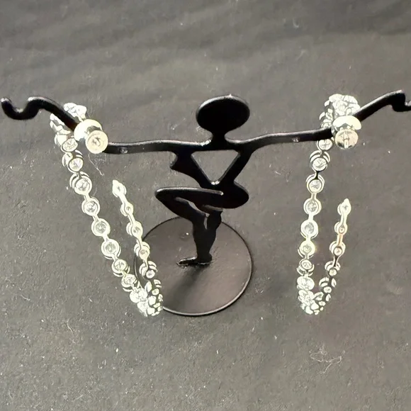 She's an Icon Hoops 2" Silver|White Diamondettes by Melinda Maria - Picture 13 of 15